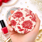 Pin Bros Buttons Tema Tiny Red French Floral Pattern Size 58mm Pin Bros Buttons Tema Tiny Red French Floral Pattern Size 58mm